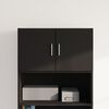 vidaXL Wall Cabinet Black Engineered Wood Medium Wall Cabinet