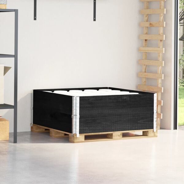 vidaXL Pallet Collars 2 pcs Black 39.4x39.4" Solid Wood Pine