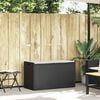 vidaXL Outdoor Storage Bench Black PE Rattan, Powder-Coated Steel 39.4 in