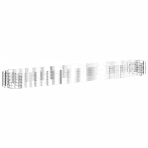vidaXL Gabion Raised Bed Silver Galvanized Iron Large Durable