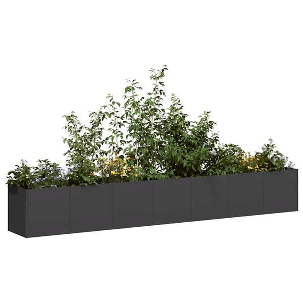 vidaXL Planter Black Cold-rolled Steel Large Planters Planter