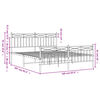 vidaXL Bed Frame Black Powder-Coated Steel 63 x 79 in Bed Frame