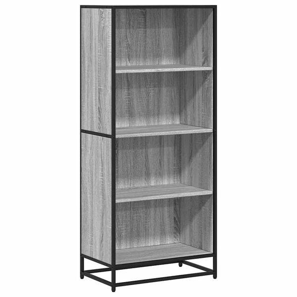 vidaXL Bookcase Grey sonoma Engineered wood Medium Bookcase