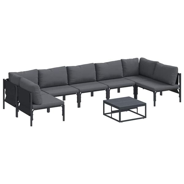 vidaXL Garden Sofa Set Anthracite Steel