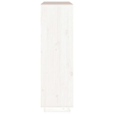 vidaXL Highboard White 43.5"x13.8"x46.1" Solid Wood Pine