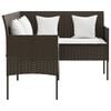 vidaXL Couch Sofa Set Brown, Cream White