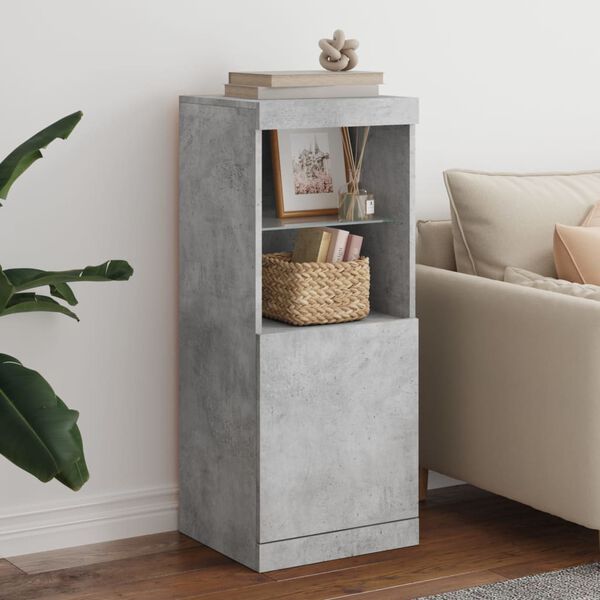 vidaXL Sideboard Concrete Grey Engineered wood, Glass Medium Sideboard