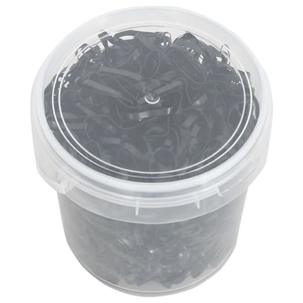 vidaXL Braiding Band Black Silicone 1500 pieces Durable Braiding Band