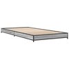 vidaXL Bed Frame Grey Sonoma Engineered wood, metal, plywood Twin Tough