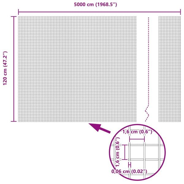 vidaXL Welded Wire Fence Silver 1.2 x 50 m Steel