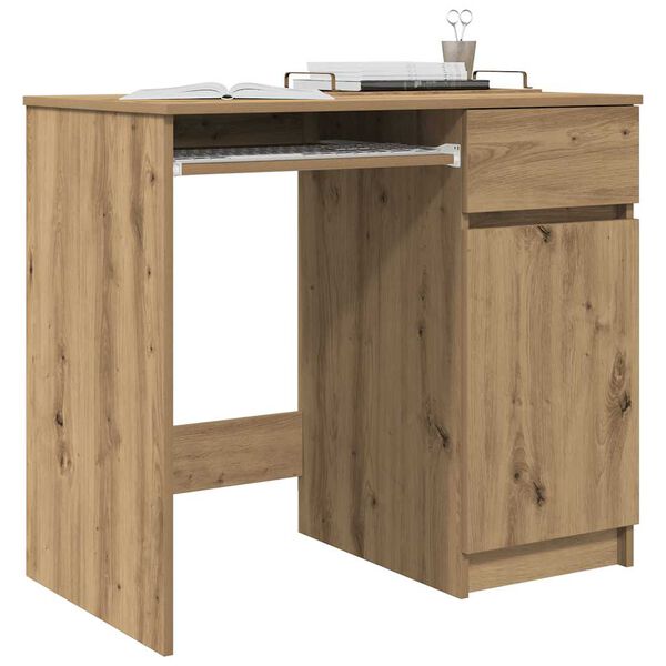 vidaXL Desk Artisan oak Engineered wood Medium Desk Rectangular