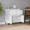 vidaXL Sideboard White Engineered wood, metal Medium Sideboard