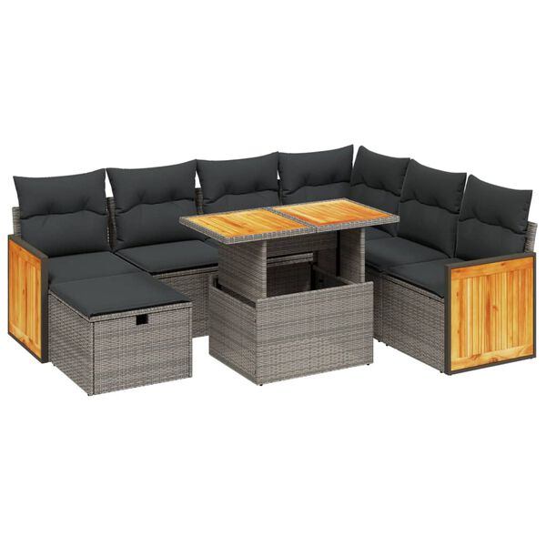 vidaXL Garden Sofa Set Grey