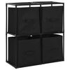 vidaXL Storage Cabinet Black Steel frame and polyester fabric Medium