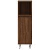 vidaXL Bathroom Cabinet Brown Oak Engineered Wood and Iron Tall