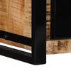 vidaXL TV Cabinet Black and Brown Solid Mango Wood and Iron