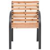 vidaXL Garden Chair Set of 2 Wooden brown slats with black frame