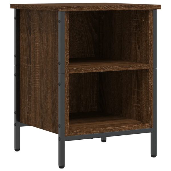 vidaXL Shoe Cabinet Brown Oak Engineered Wood, Powder-Coated Steel Small