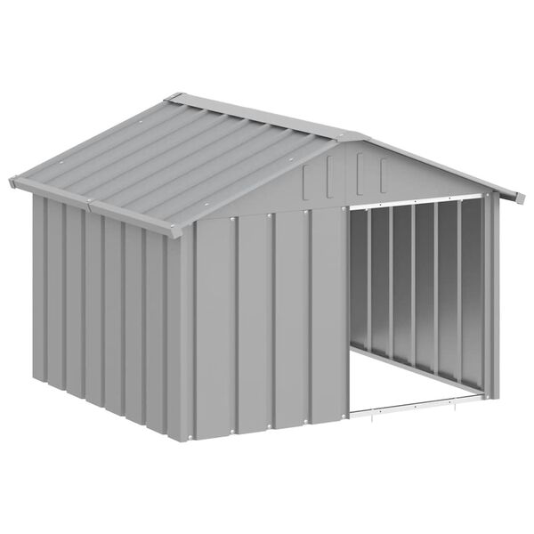 vidaXL Dog House Grey Galvanized steel 45.9 x 40.6 x 32.1 in Durable