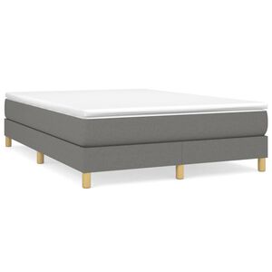 vidaXL Bed Frame Dark Grey Polyester Queen Rectangular Modern