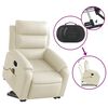 vidaXL Stand up Massage Recliner Chair Cream Faux Leather