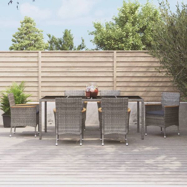 vidaXL Garden Dining Set Grey, Dark Grey