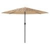 vidaXL Garden Parasol Brown 100% Polyester, Powder-Coated Steel, Straw