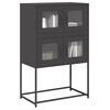 vidaXL Highboard Black Cold-rolled Steel Medium Industrial Highboard
