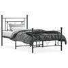 vidaXL Bed Frame Black Powder-coated steel Twin bed size Bed Frame