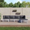 vidaXL Garden Lounge Set White, Dark grey