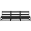 vidaXL Middle Sofa Black Solid Pinewood Medium Modular Outdoor Sofa