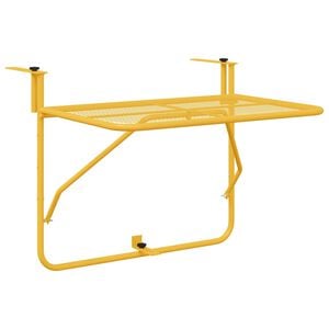 vidaXL Hanging Balcony Table Mustard 23.62 x 15.35 x 25.59 in Steel