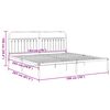 vidaXL Bed Frame White Steel Full Bed Frame Rectangular Traditional