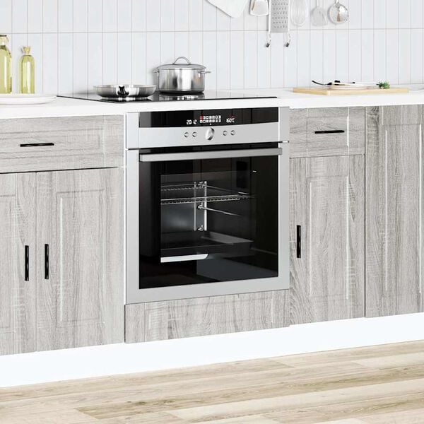vidaXL Oven Cabinet Gray Sonoma Engineered wood Compact Adjustable Feet