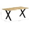 vidaXL Dining Table Wood color tabletop Solid Mango Wood Large