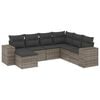 vidaXL Garden Sofa Set Grey PE Rattan Large Adjustable Feet