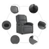 vidaXL Electric Recliner Chair Gray Faux leather, wood, metal Standard