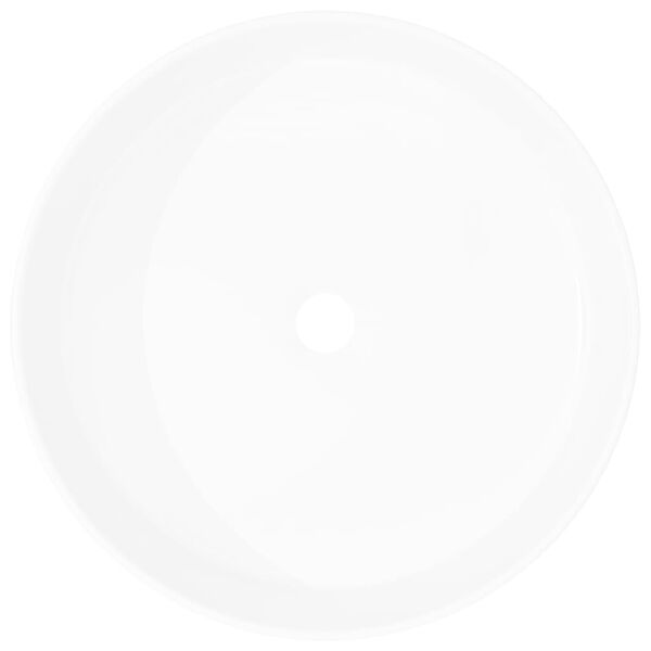 vidaXL Basin Round Ceramic White 15.7"x5.9"