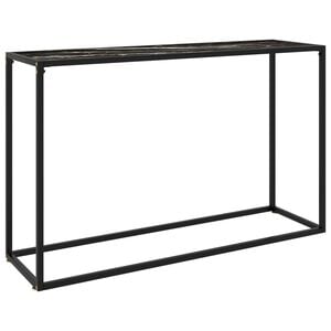 vidaXL Console Table Black Toughened glass, powder-coated steel