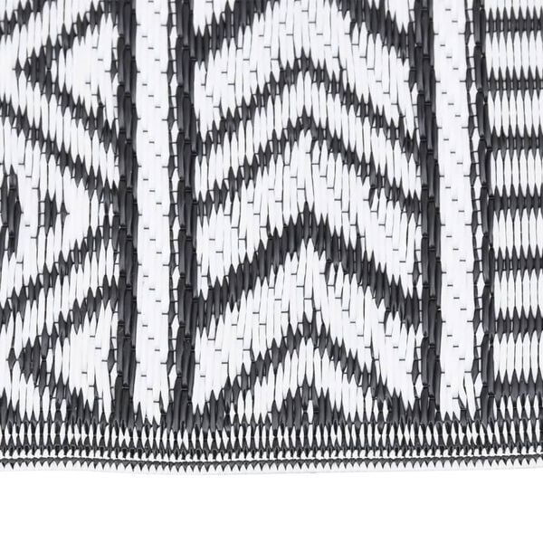 vidaXL Outdoor Rug Black Polypropylene 31.5 x 59.1 in Pattern