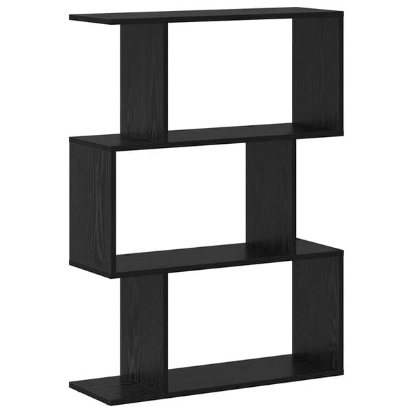 vidaXL Book Cabinet Black Oak 27.56 x 5.51 x 38.19 in Engineered Wood