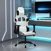 vidaXL Gaming Chair White and Black Faux Leather, Metal, Plywood, Plastic