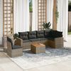 vidaXL Garden Sofa Set Grey Poly Rattan Large Modular Garden Sofa Set