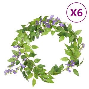 vidaXL Christmas Flower Garland Purple PE Extra Long Decorative Inlays