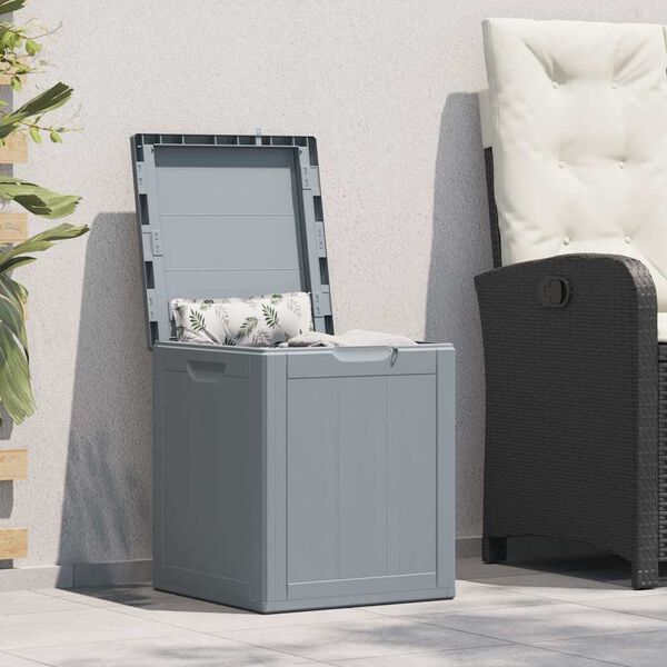 vidaXL Storage Box Grey 100% Polypropylene Medium Storage Box