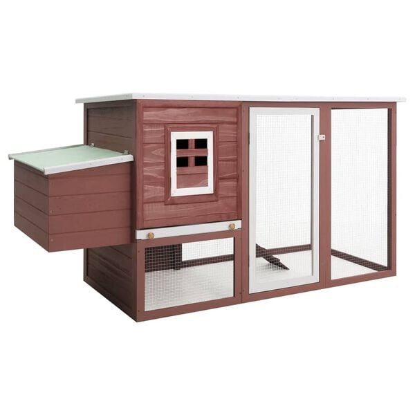 vidaXL Chicken Coop Brown, White