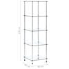 vidaXL Shelf Transparent Tempered Glass, Stainless Steel Medium Shelf
