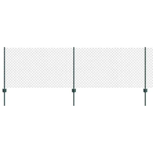 vidaXL Fence and Post Green 2.62 x 82.02 ft Steel