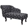 vidaXL Chaise Lounge Black and White Polyester Medium Appealing Design