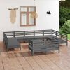 vidaXL Garden Lounge Set Grey Solid Pine Wood 12 Piece Set Modular
